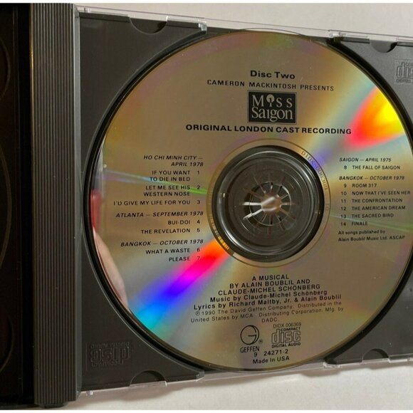 CD Miss Saigon Original London Cast Record Geffen 2 Paperwork Lea Salonga - Picture 3 of 12